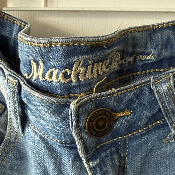 Machine Ripped Blue Jean Shorts - Picture 2 of 3